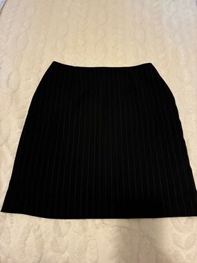 Ann Taylor Black Pinstripe Pencil Skirt